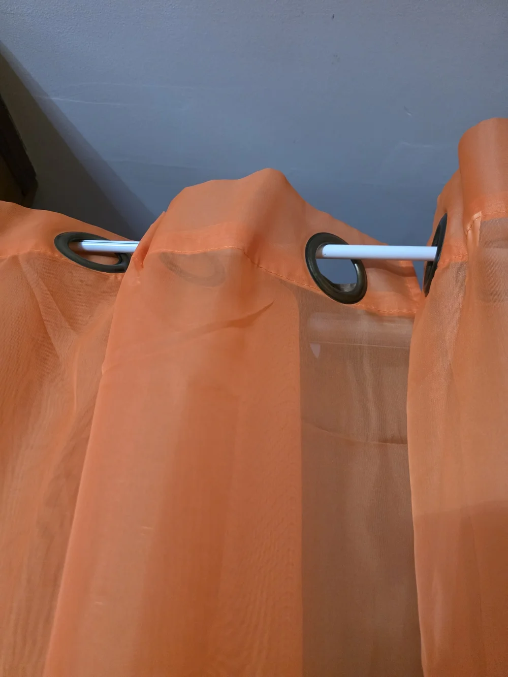 Unbranded Orange Sheer Grommet Curtain Panel